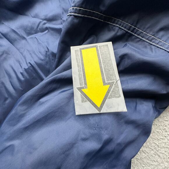 Vintage 90s Nike Lined Hooded Windbreaker Button Coach Jacket Mens Large Navy - Picture 6 of 12